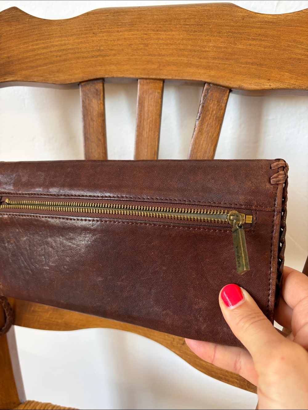 HOBO Dark Brown Leather Wristlet Clutch - Picture 6 of 13